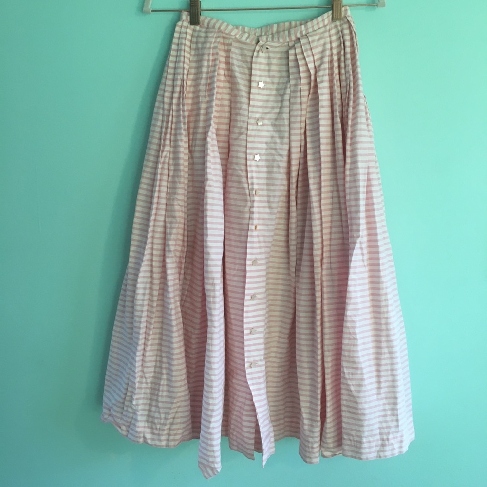 1940s bonwit teller lanz striped star button skirt